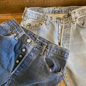 Vintage 501 Levi’s. Dark wash pair only. Womens size W30 L33